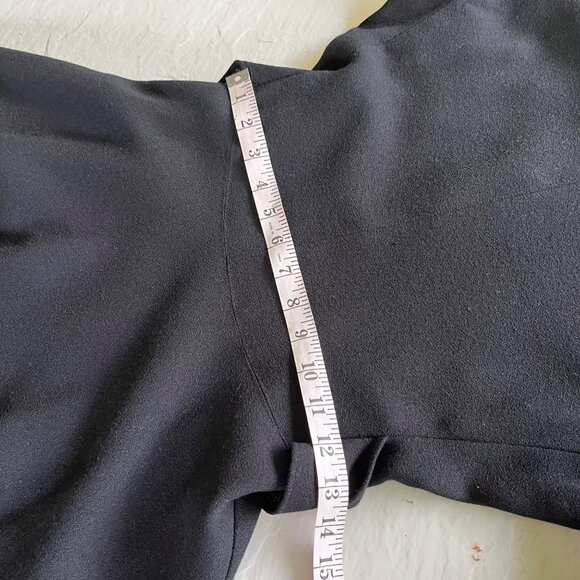 Vintage 90s Anne Klein 100% Wool Black Midi Dress Size 2 Petite - Picture 10 of 10